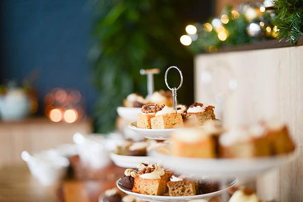 Afternoon tea cake on a stand